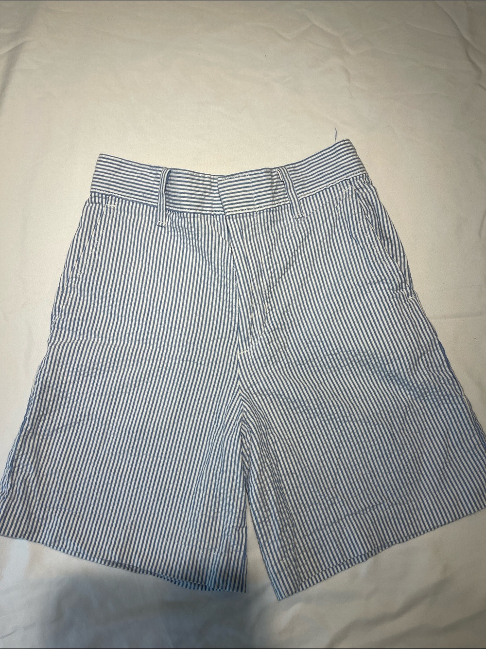 Izod Blue and White Striped Seersucker Shorts